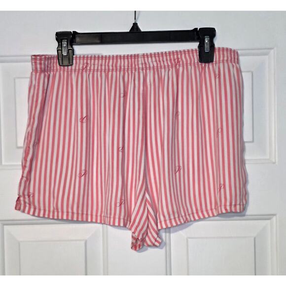 VICTORIA'S SECRET PINK TENCEL STRIPED SLEEP SHORTS SMALL CORAL Size L - Picture 3 of 7